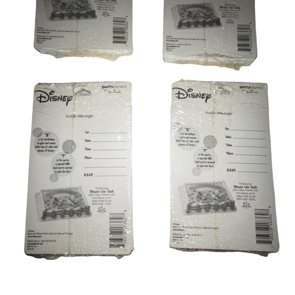 NIP Hallmark Disney Winnie the Pooh Vintage 1st Birthday Invitations Party Cards - Picture 6 of 6